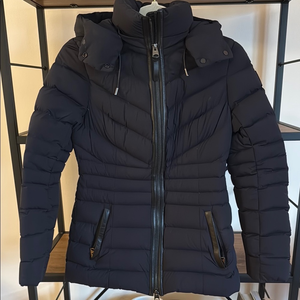 Mackage  Patsy Hooded Stretch Down Jacket Navy/ Black